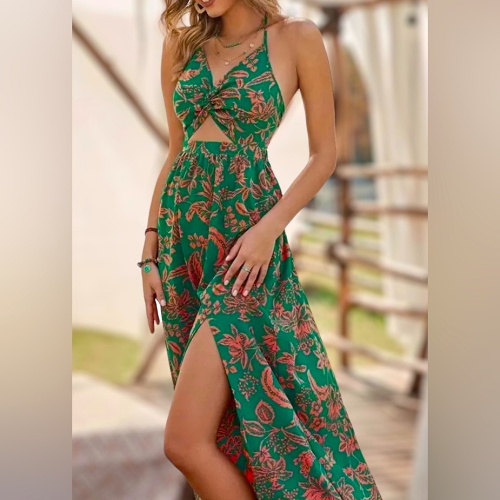 Backless Halter Summer Maxi Dress